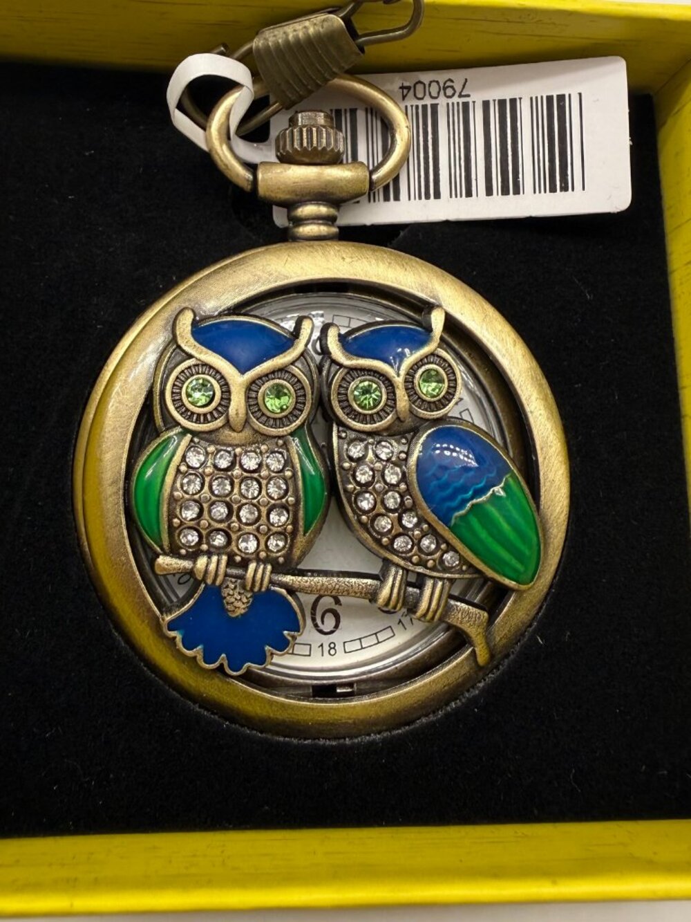 $199 Invicta Vintage Bronze Iced Owl 47mm Pocket Watch 79004 NIB